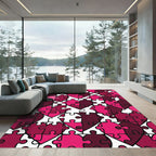 Pink Heart Puzzle Pieces Composition Rug