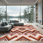 Geometric Navajo Pink Brown Zigzag Rug