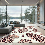 Modern Leopard Spotted Cream Area Accent Rug