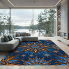 Celestial Navy Golden Starburst Luminary Rug