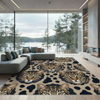 Ocelot Face Animal Spot Spotted Gold Rug