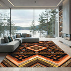 Bold Earthy Geometric Diamond Rug