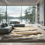 Ethereal Misty Mountain Landscape Rug
