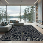 Abstract Urban Highway Interchange Grid Rug