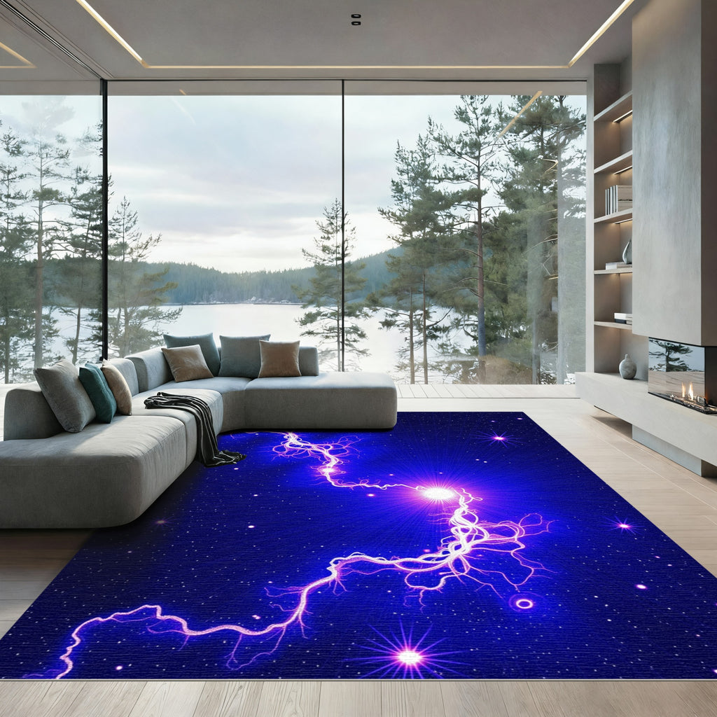 Cosmic Electric Starburst Lightning Rug
