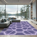 Sophisticated Lavender Geometric Honeycomb Rug