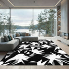 Graphic Black and White Tooth Mosaic Rug