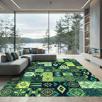Emerald Medley Patchwork Geometric Rug