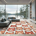 Playful Orange Kitten Faces Wallpaper Rug