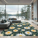 Botanical Daisy Meadow Deep Teal Rug