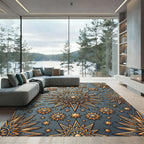 Celestial Gold Starburst Medallion Rug