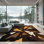 Abstract Earth Tone Geometric Shard Rug