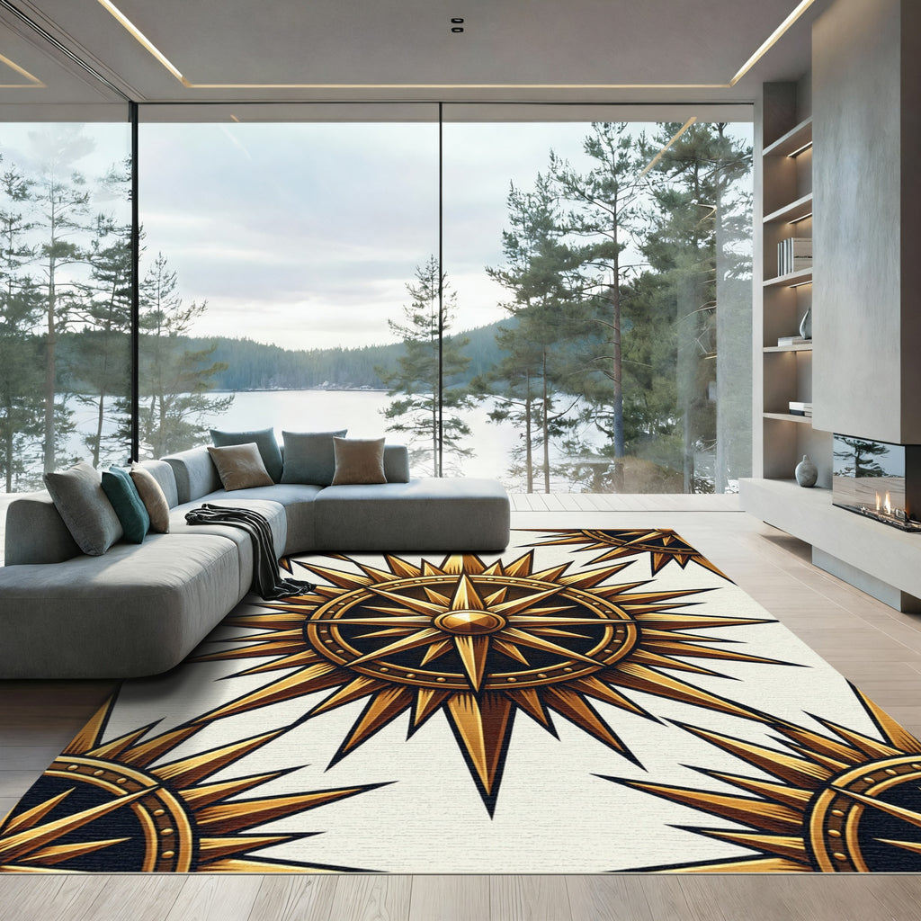 Golden Compass Starburst Repeat Rug