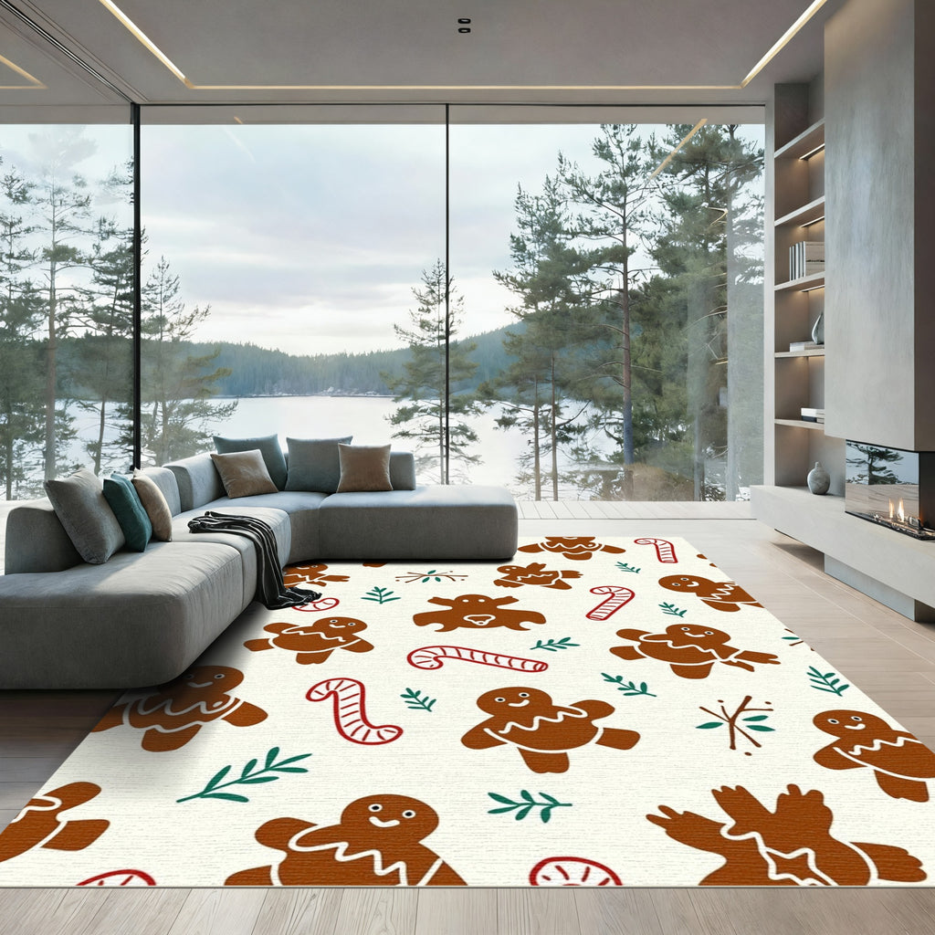 Whimsical Gingerbread Candy Cane Foliage Rug