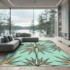 Geo Starburst Mint Sage Geometric Rug