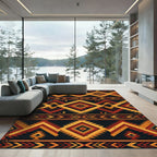 Warm Southwestern Geometric Diamond Rug