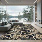 Black and White Spaniel Countryside Toile Rug