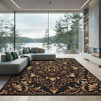 Gilded Bronze Floral Medallion Accent Rug