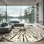 Atomic Clock Time Rays Rug