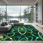 Sci Fi Green Electron Swirls Rug