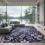 Enchanted Purple Lilac Starry Meadow Rug