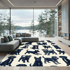 Playful Black Labrador Terrier Puppy Repeat Rug