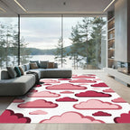 Crimson Pink Cloud Cluster Medley Rug