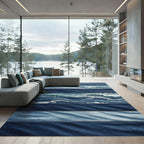Coastal Indigo Layered Ocean Wave Rug