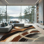 Warm Tones Brush Strokes Abstract Rug