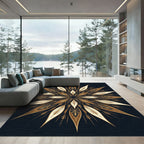 Golden Mandala Floral Radiance Rug