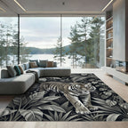 Monochromatic Tiger Jungle Canopy Rug