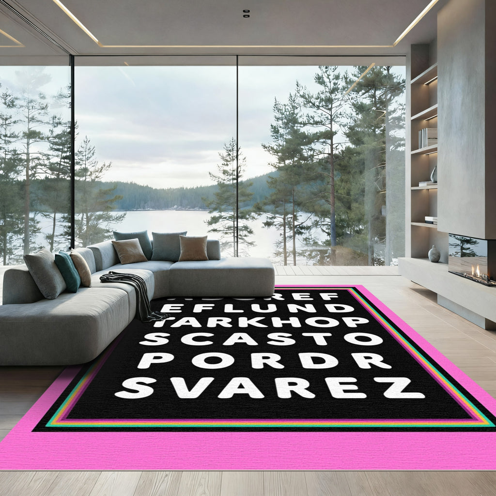 Retro Alphabet Word Puzzle Rug