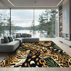 Golden Ocelot Chain Jungle Art Rug