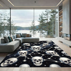 Gothic Celestial Skull Constellation Art Rug