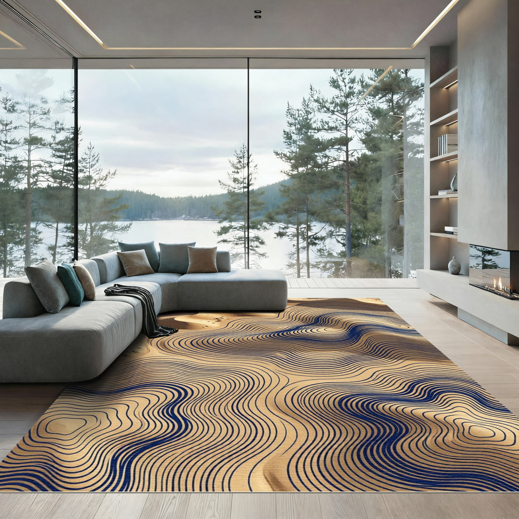 Sand Dune Topographic Contour Waves Rug