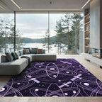 Purple Atom Satellite Cosmos Rug
