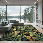 Lush Tropical Golden Rain Forest Rug