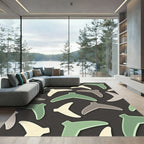 Sage and Cream Whale Tail Mosaic Rug