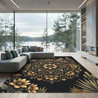 Golden Desert Cabin Floral Mandala Rug