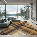 Contemporary Earth Tone Diagonal Plaid Rug