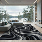 Monochromatic Swirl Flow Rug
