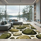 Earthy Pebble Cluster Abstract Arrangement Rug