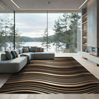 Pristine Gold Wavy Bar Rug