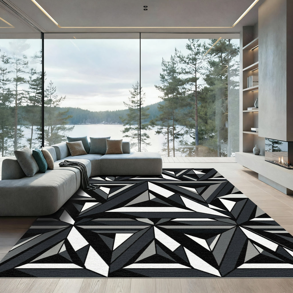 Monochromatic Geometric Triangle Sharp Abstract Rug