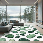 Verdant Green Pebble Medley Abstraction Rug