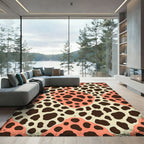 Coral Cream Brown Spotty Organic Rug