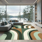 Mid-Century Geometric Arch Sage Earthtone Rug
