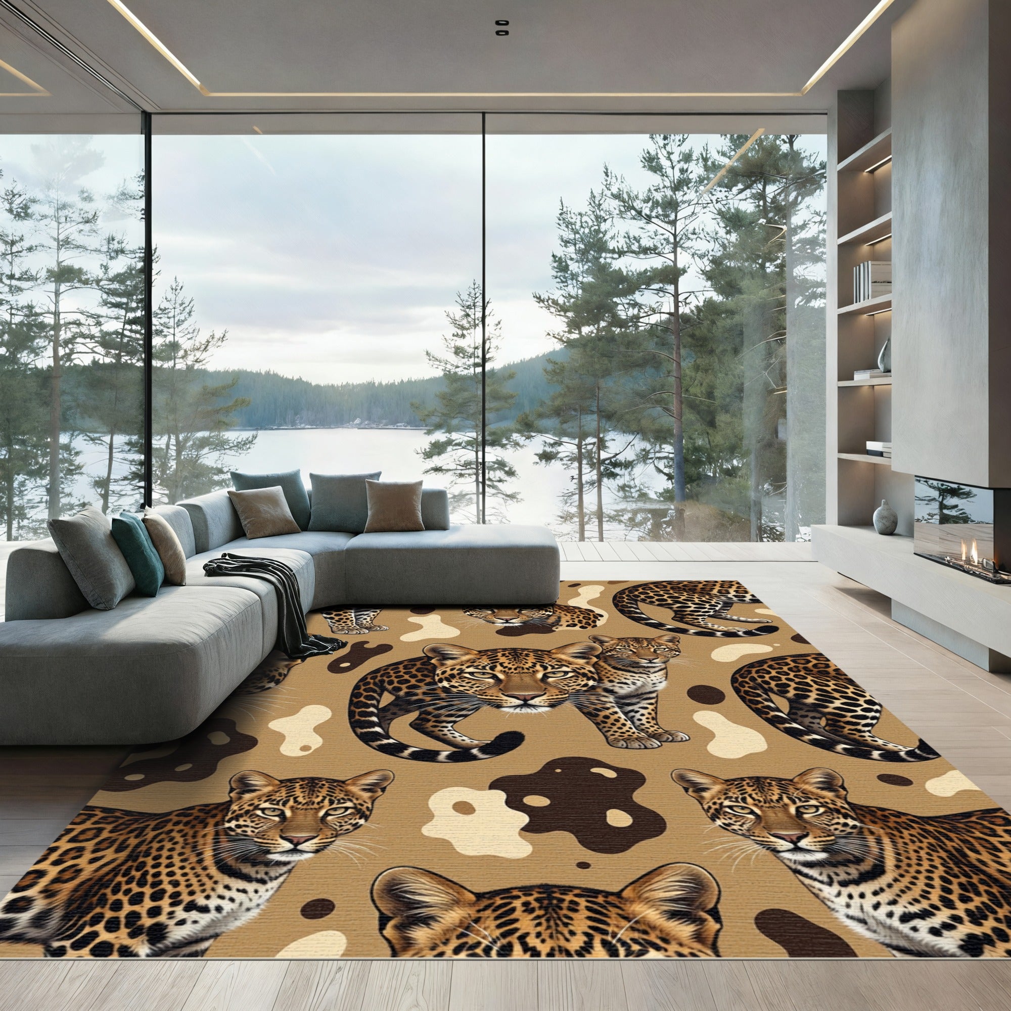 Leopard Spots Animal Print Rug