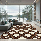 Geometric Hazelwood Lattice Weave Rug