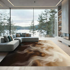 Creamy Brown Swirl Texture Rug